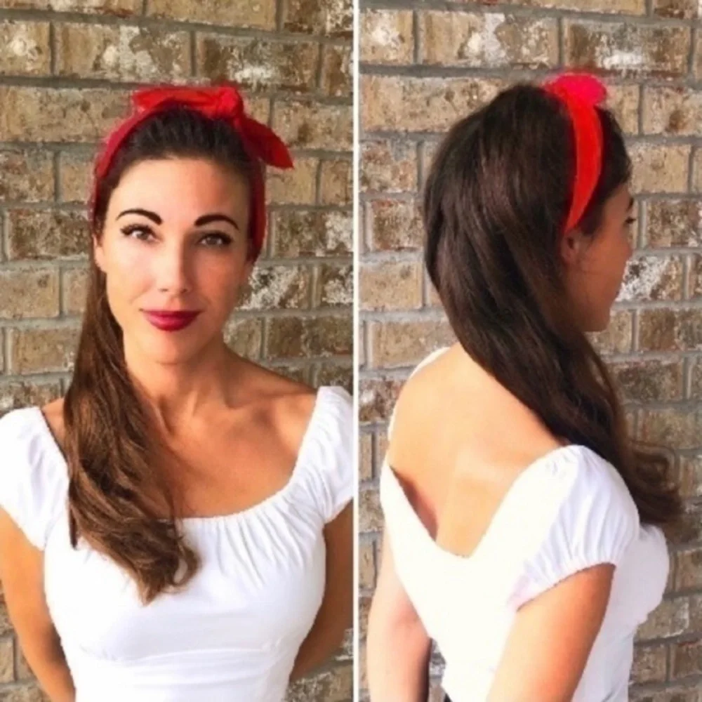 Cupcake retro hair wrap Rosie the riveter handmade
